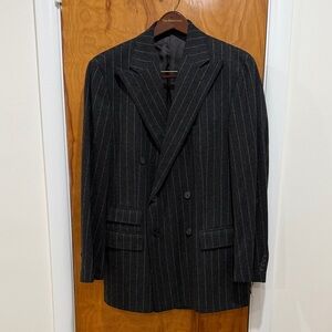 Polo Ralph LaurenCharcoal Pinstripe Double-Breasted jacket wool and cashmere